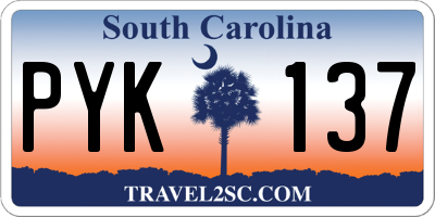 SC license plate PYK137