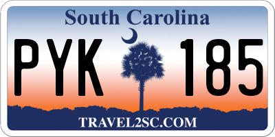 SC license plate PYK185