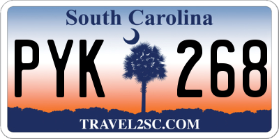 SC license plate PYK268