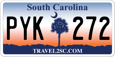 SC license plate PYK272