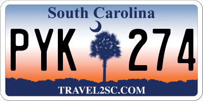 SC license plate PYK274