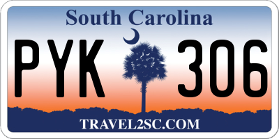 SC license plate PYK306