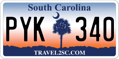 SC license plate PYK340