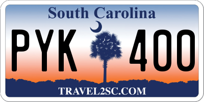 SC license plate PYK400