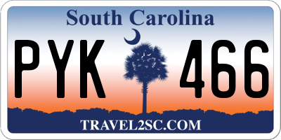 SC license plate PYK466