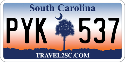 SC license plate PYK537