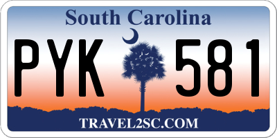 SC license plate PYK581