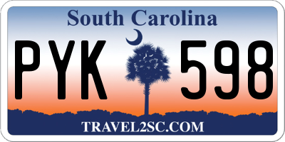 SC license plate PYK598
