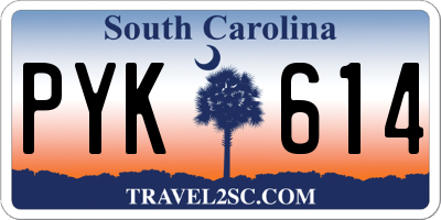 SC license plate PYK614