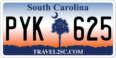 SC license plate PYK625