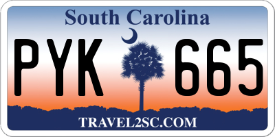 SC license plate PYK665