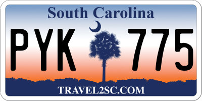SC license plate PYK775