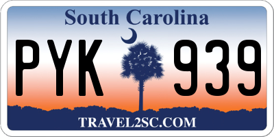 SC license plate PYK939