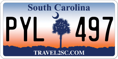 SC license plate PYL497