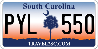 SC license plate PYL550