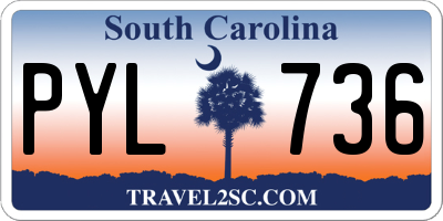 SC license plate PYL736