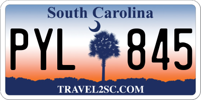 SC license plate PYL845