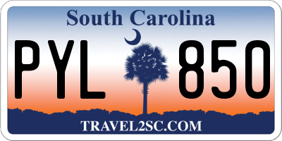 SC license plate PYL850