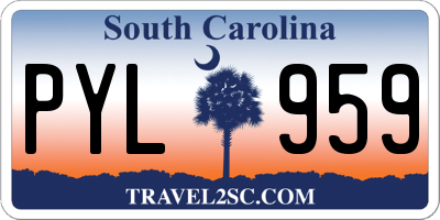 SC license plate PYL959