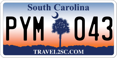 SC license plate PYM043