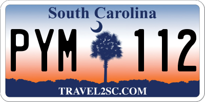SC license plate PYM112