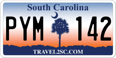 SC license plate PYM142