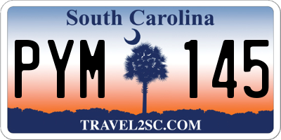 SC license plate PYM145