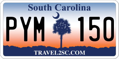 SC license plate PYM150