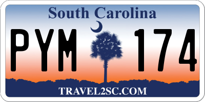 SC license plate PYM174