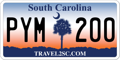 SC license plate PYM200