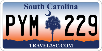 SC license plate PYM229