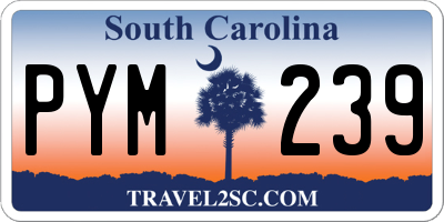 SC license plate PYM239
