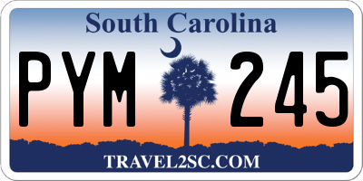 SC license plate PYM245