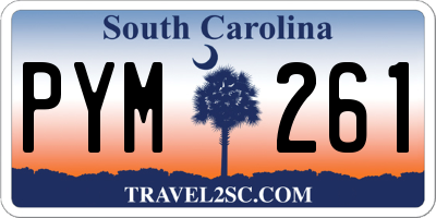 SC license plate PYM261