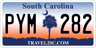 SC license plate PYM282