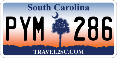 SC license plate PYM286