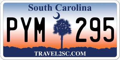 SC license plate PYM295