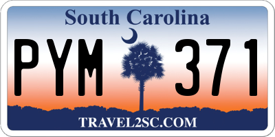 SC license plate PYM371