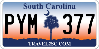 SC license plate PYM377