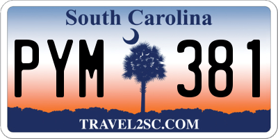 SC license plate PYM381