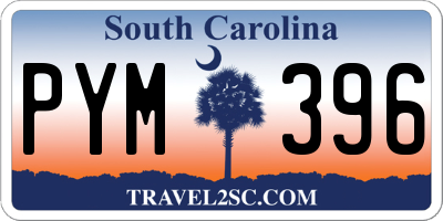 SC license plate PYM396