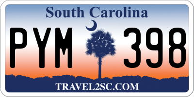 SC license plate PYM398