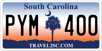 SC license plate PYM400