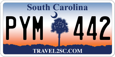 SC license plate PYM442