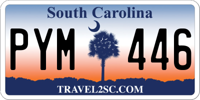 SC license plate PYM446