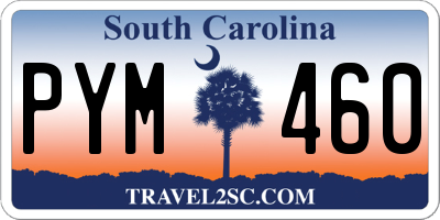 SC license plate PYM460