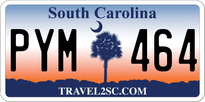 SC license plate PYM464
