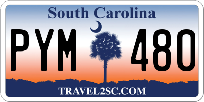 SC license plate PYM480