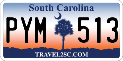 SC license plate PYM513