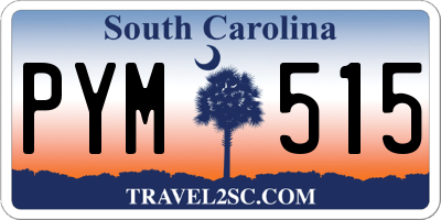 SC license plate PYM515